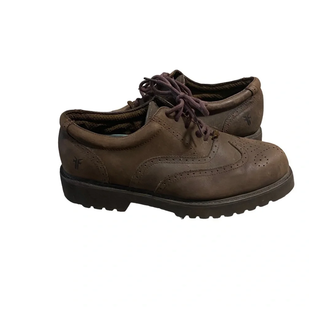 Frye Brown Leather Medford Wing Tip Oxford Shoes Mens Size 8